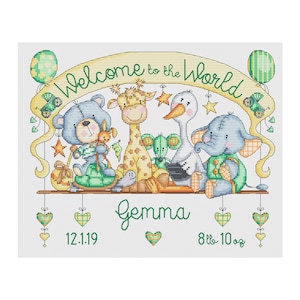 Toy Room Birth Sampler - Durene J Cross Stitch Pattern - DJXS2373