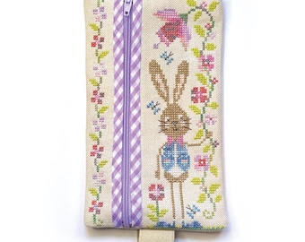 Bunny Book Band Pouch  -  Durene J Cross Stitch PDF Pattern