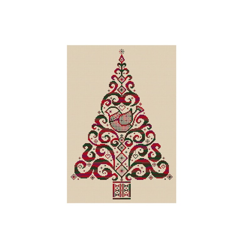 Christmas Tree Durene J Cross Stitch Pattern image 1