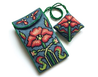 Poppy Scissor Case and Fob -  Durene J Cross Stitch - DJXS2412