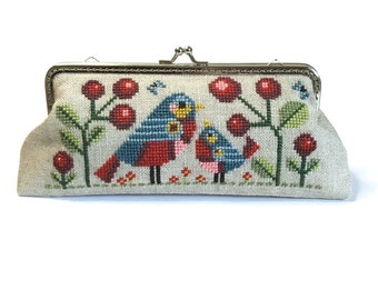 Pochette oiseau - Motif point de croix Durene J - DJXS2515