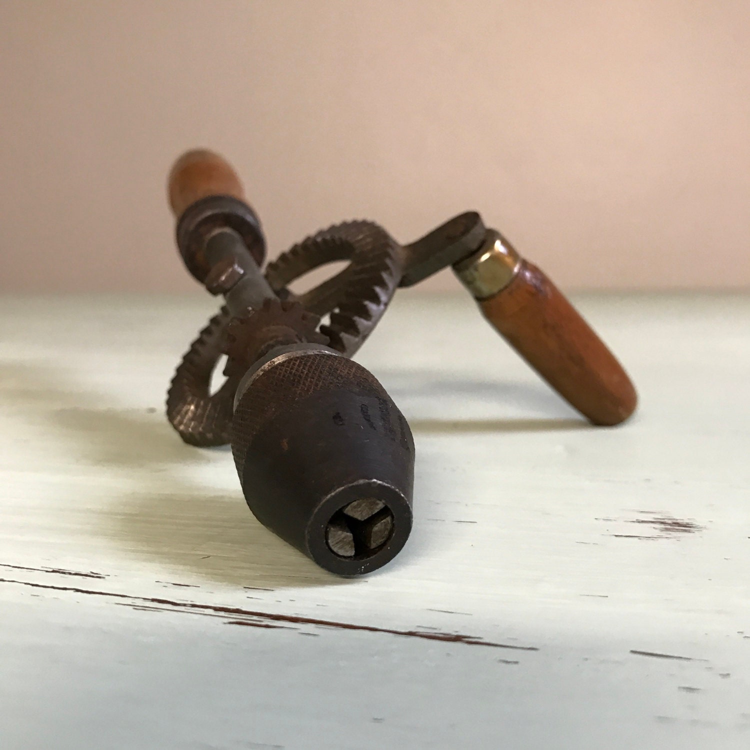 French Vintage Hand Drill / Antique Tools / Hand Crank Metal Etsy