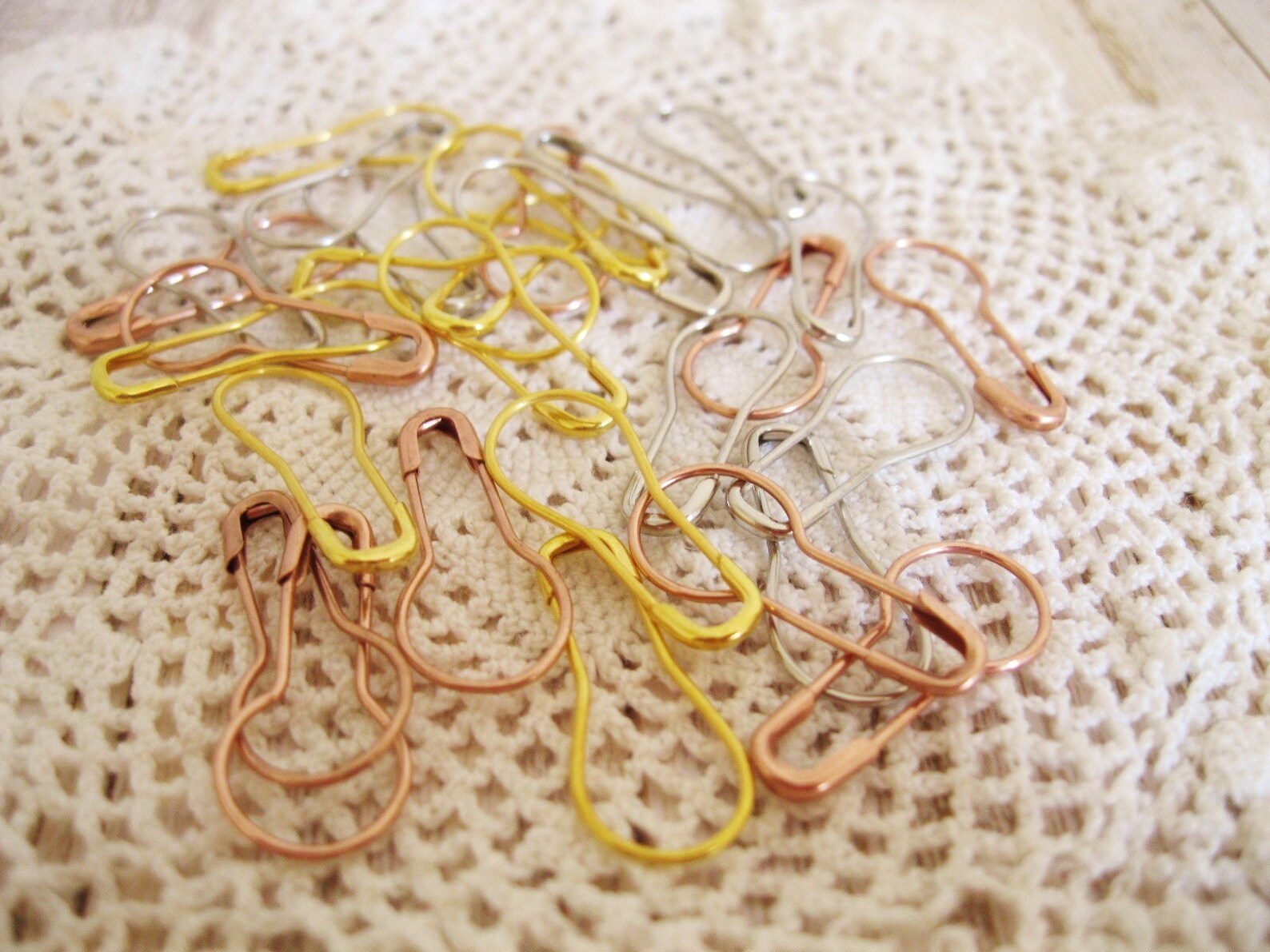50 Garment Pins In Mixed Metals Bulb Pins Loop Pins Metal Etsy