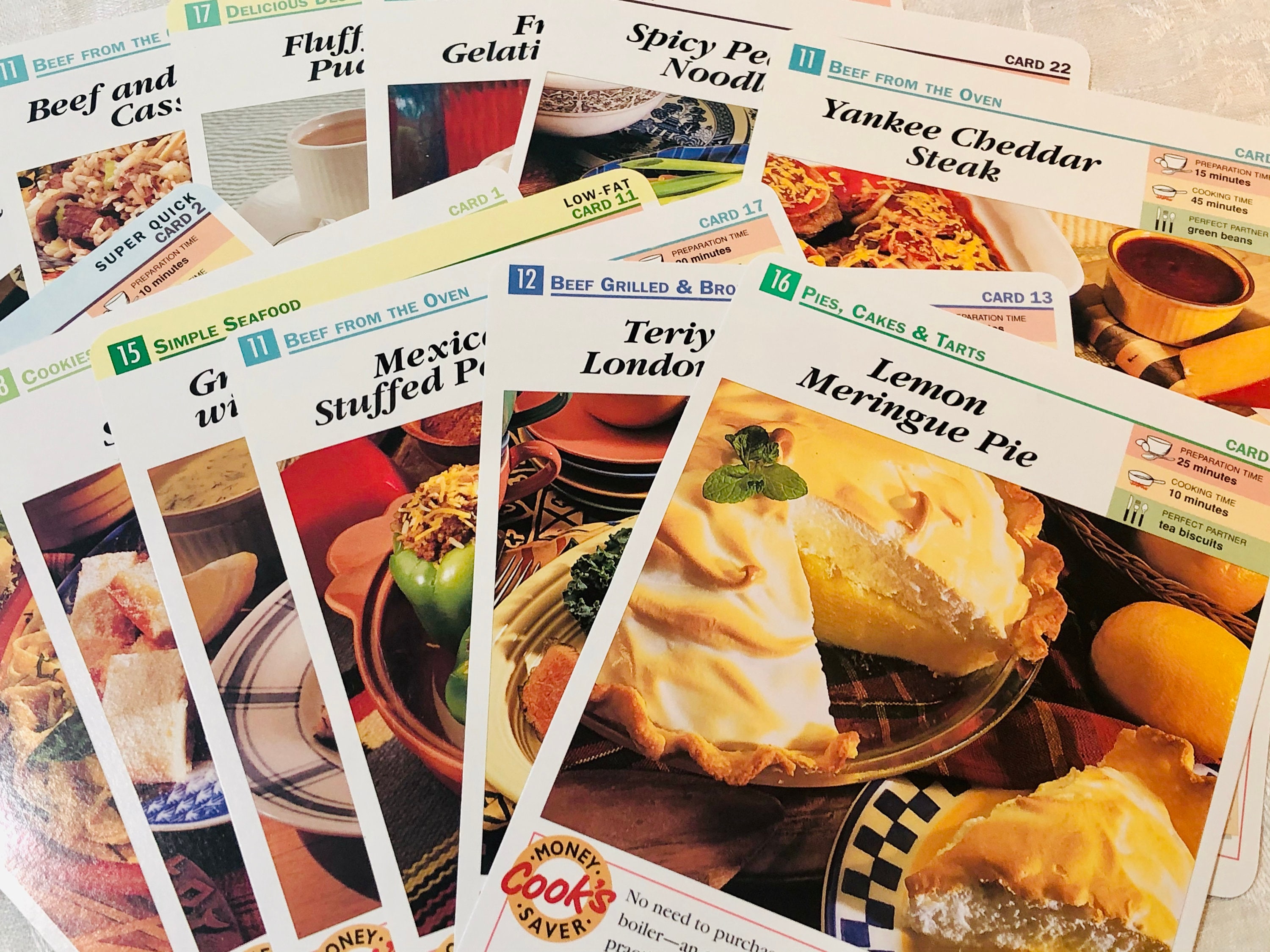 Vintage Easy Cooking Recipe Cards 1998 Set of 15 Junk | Etsy