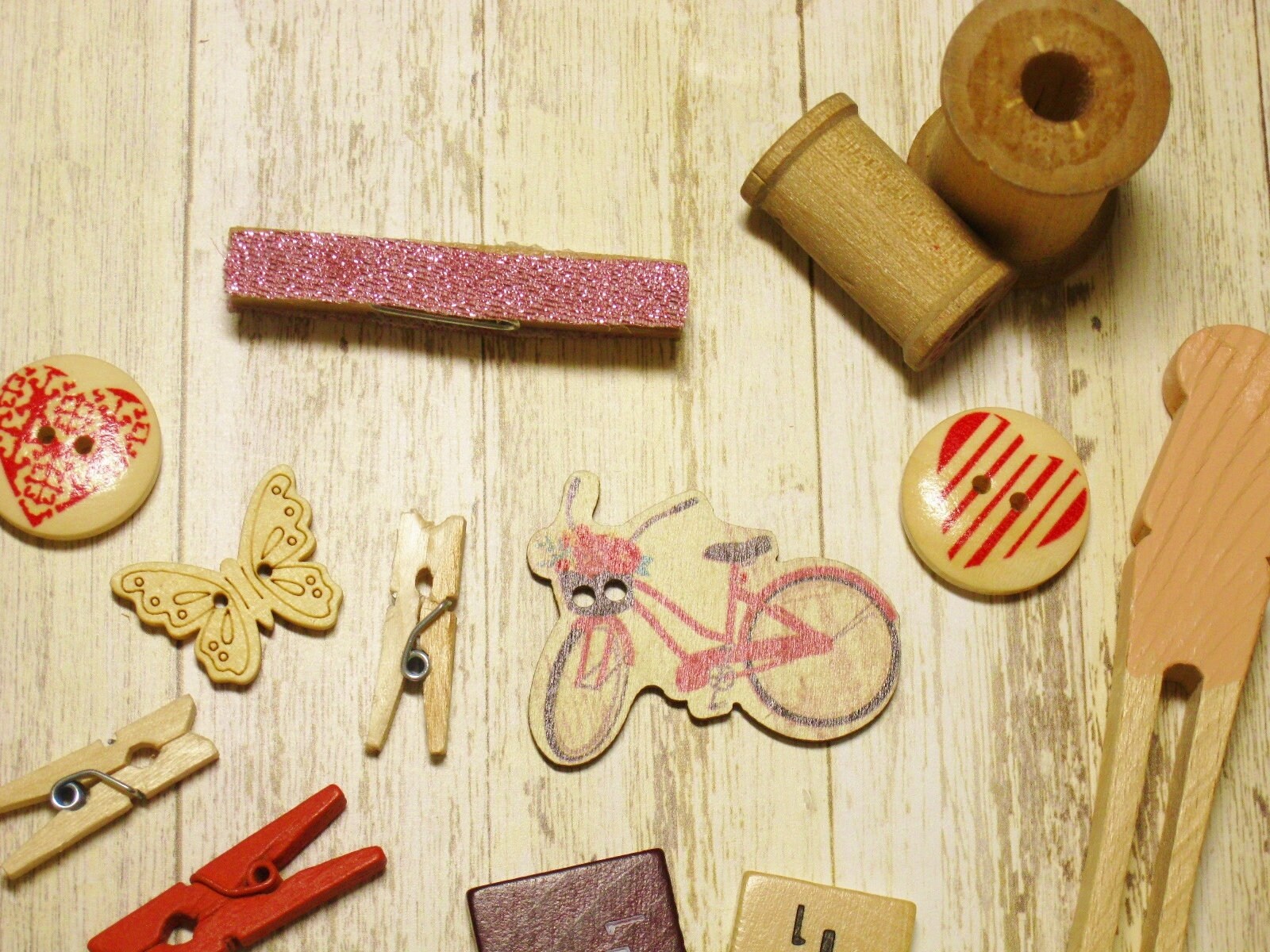 Wood Embellishment Kit 20 Mixed Wood Pieces for Crafts Etsy
