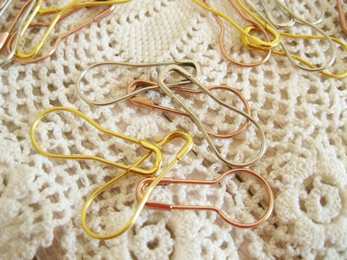 50 Garment Pins in Mixed Metal Finishes Bulb Pins Loop Etsy