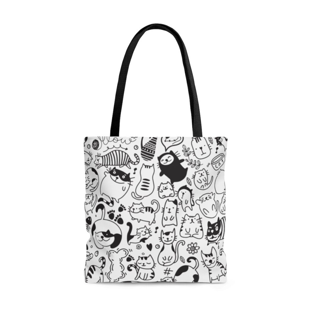 Cat Tote Bag Cat Bag Cat Gift Idea Cute Tote Bag Tote Bag Etsy