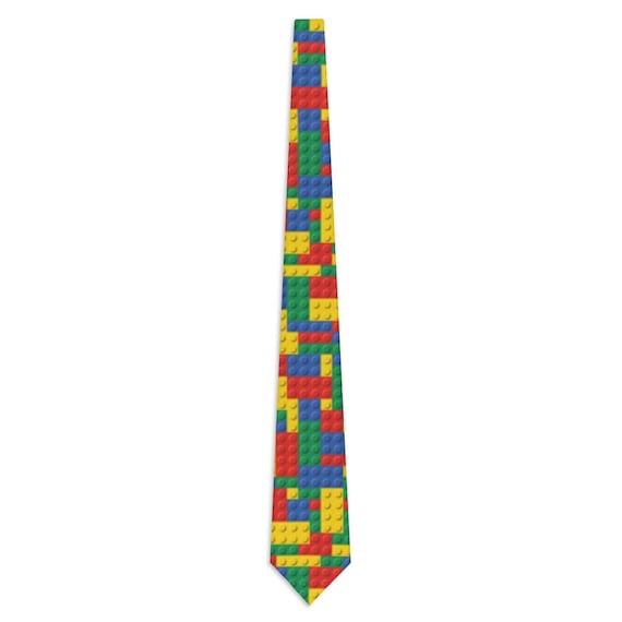 Block Necktie Funny Mens Tie Block Tie Cool Mens Ties Etsy Sweden