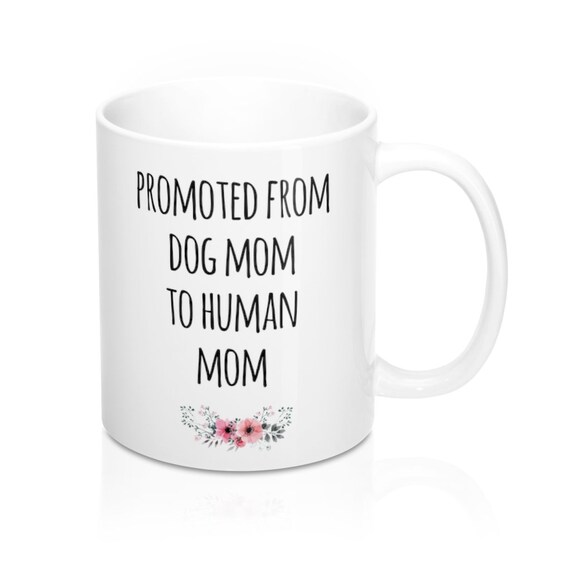 First Time Mom Gift For Best Friend Female Baby Reveal Announcement Travel Mug Promoted from Dog Mom Personalized