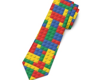 Block Necktie Funny Mens Tie Block Tie Cool Mens Ties
