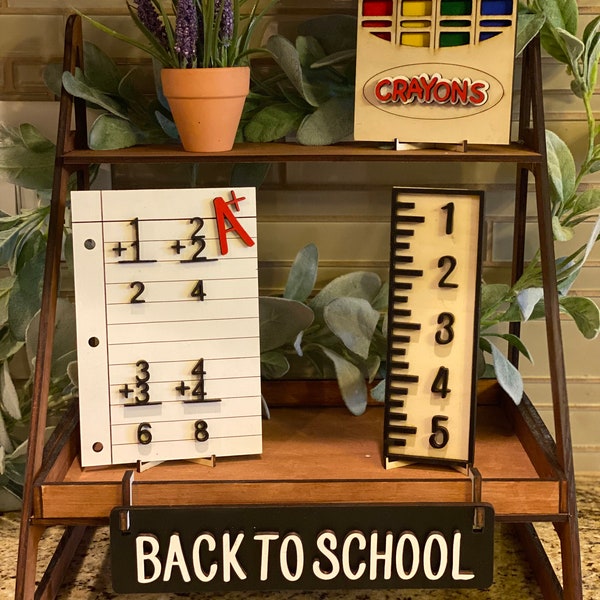 Back to School Tier Tray, Tier Tray Decor, Back to school Set, Tiered Tray Decor, 3D Wood Signs, Tiered Tray Sign, Tier Tray Fillers