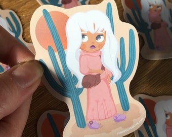 Cactus Desert Blythe Doll Vinyl Holographic Sticker Cactus Desert Blythe Doll Vinyl Holographic Sticker