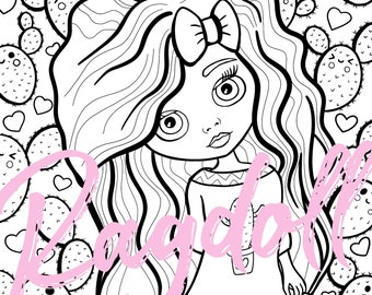 Cactus Desert Blythe Doll Vinyl Holographic Sticker Cactus Desert Blythe Doll Vinyl Holographic Sticker