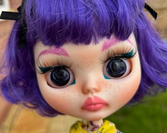 14mm glass Blythe doll Eye chips - Black Rose