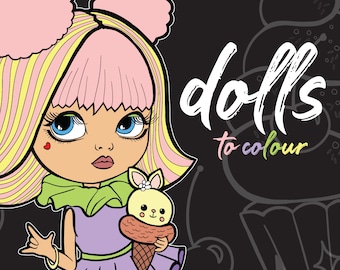 Blythe Dolls to Colour colouring book Volume 1 PRINTABLE Kawaii Instant Download PDF