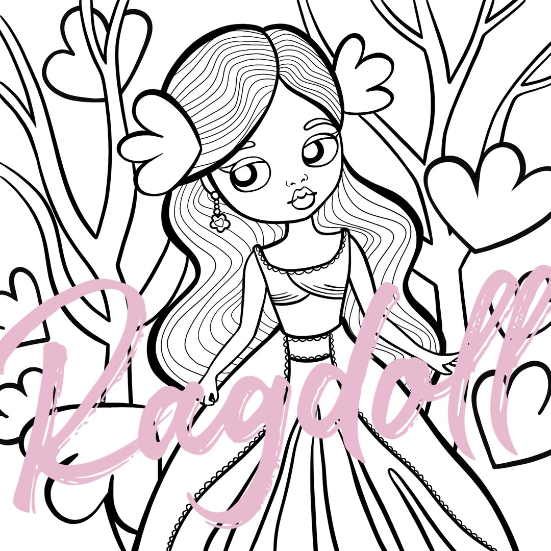 Colouring Page PRINTABLE Princess Doll Colouring Page. Blythe Doll ...