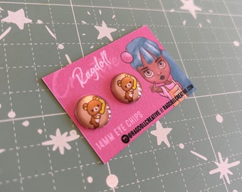 14mm glass Blythe doll Eye chips - Rilakkuma bear