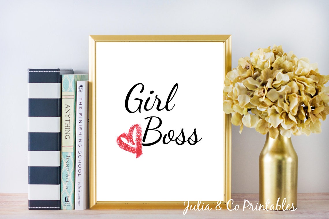 Girl Boss Printable Art Feminine Print Women's Office Etsy