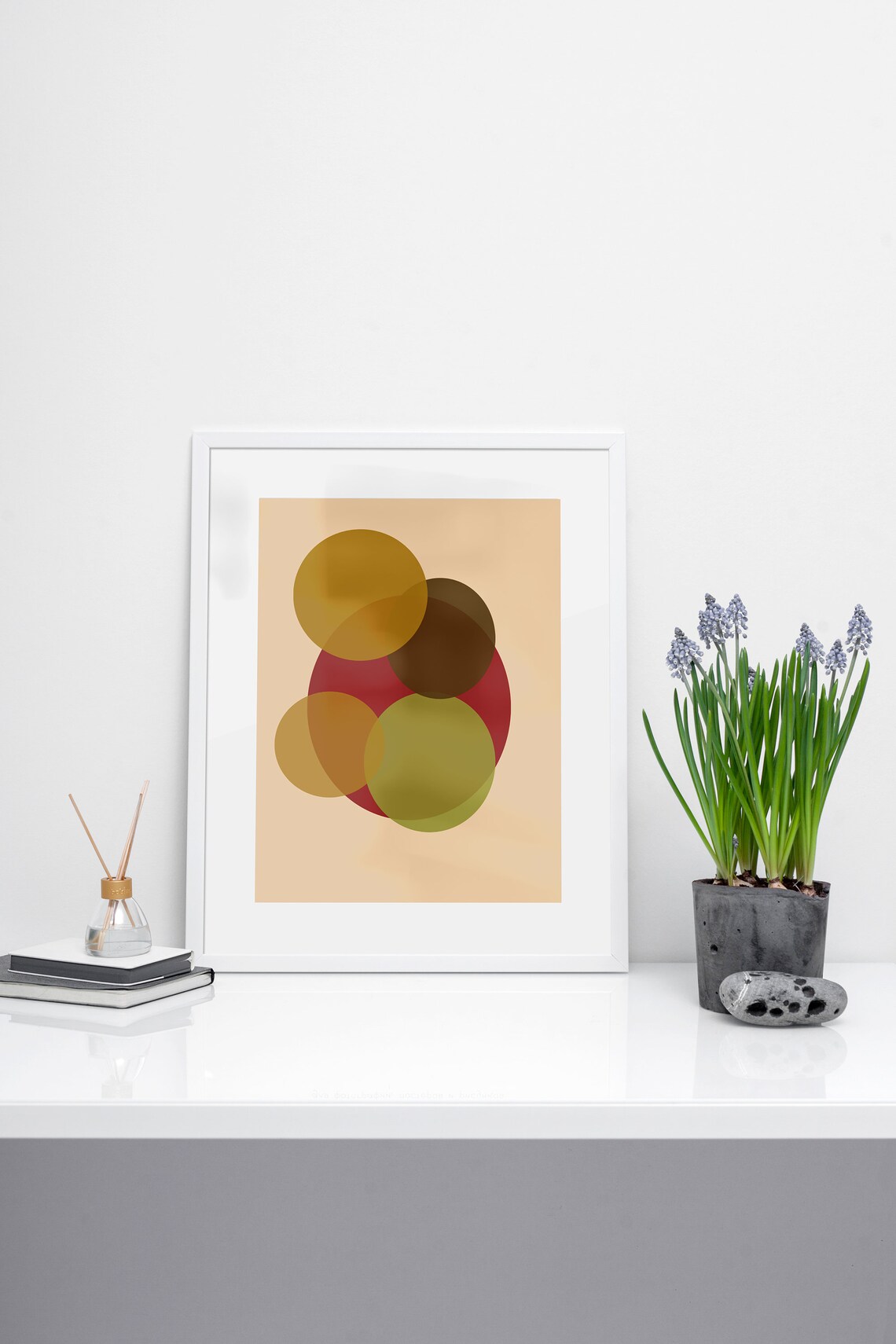 Boho art poster set terra cotta abstract digital decor | Etsy