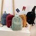 Fashion Mini Backpack Women Purse Corduroy Shoulder Rucksack Small Travel Bag