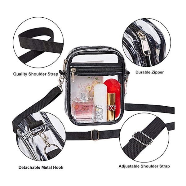 Large Clear Stadium Approved Crossbody Bag