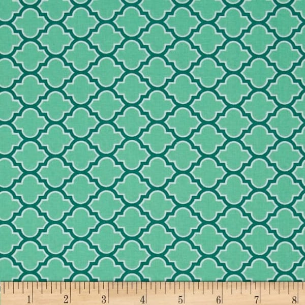 True Colors by Joel Dewberry 100% Quilting Cotton Fabric Lodge Lattice in Turquoise/ OOP Hard To Find