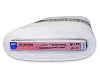 Pellon 911FF Fusible Featherweight 20" Interfacing White . Lightweight interfacing. Fusible interfacing by the Yard. Pellon interfacing