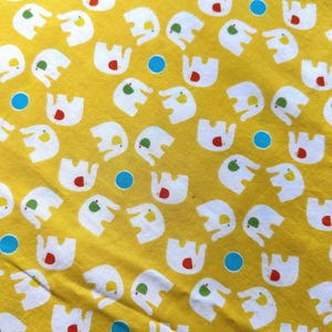 Elephant circles yellow Savanna Bop Anover Thomas knauer Fabrics quilting cotton Green Red Blue baby nursery OOP RARE. 39”x41” Estate #727
