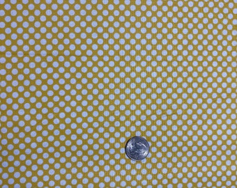 Yellow and White Dots Fabric. 100% Cotton Fabric Quilting. Fabric by the Yard. Polka Dots fabric