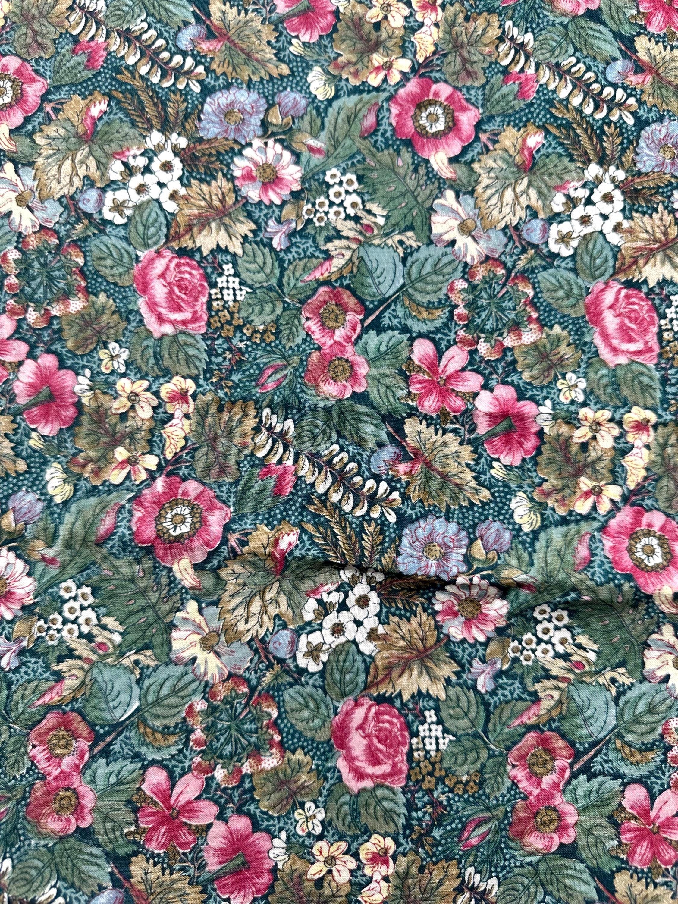 Rose Cream Floral Green Leaves Foliage. Joan Kessler Concord