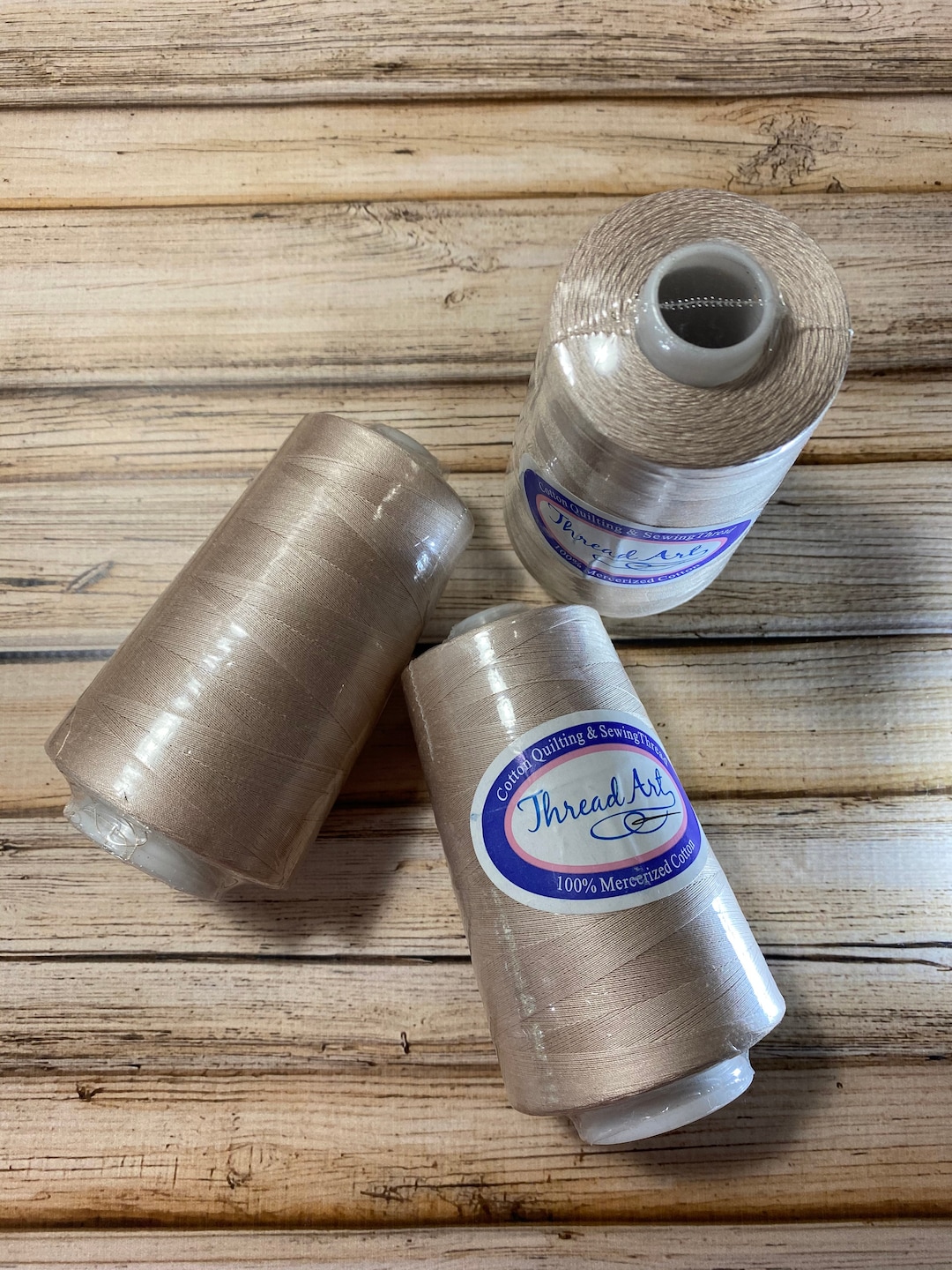 1 Spool Parchment Tan Heavy Duty Cotton Quilting Thread 2500 M, 40 Wt ...