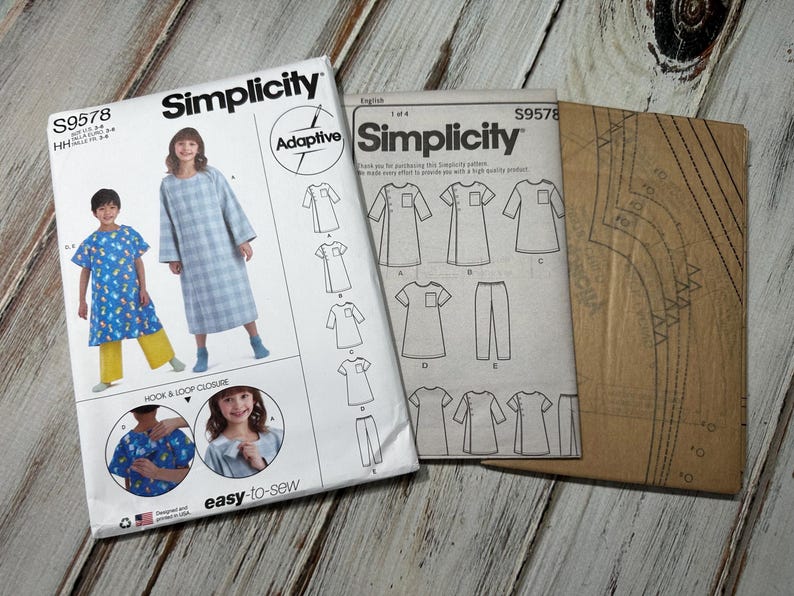 Little Girls Boys Hospital Recovery Gown Robe Sizes 3-6. Paper Sewing ...