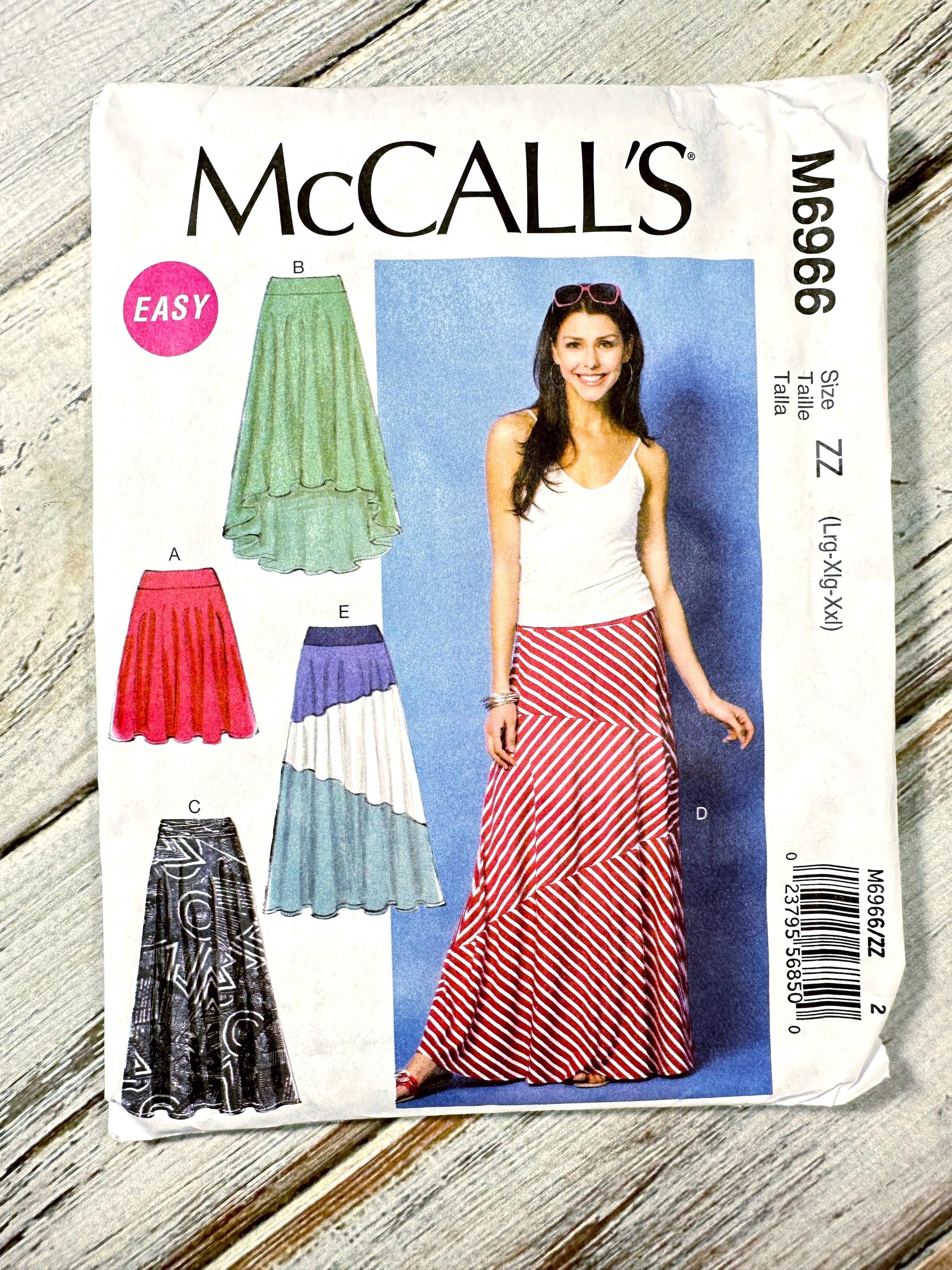 Women's Skirt (L-XXL). Stretch Elastic Waist, Flowy Drape Panels