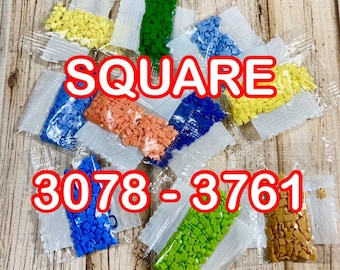 Square Diamond Drills 445 colors DMC, Replacement Diamonds 3078-3761, Square Diamond Painting Drills, Replacement Beads,