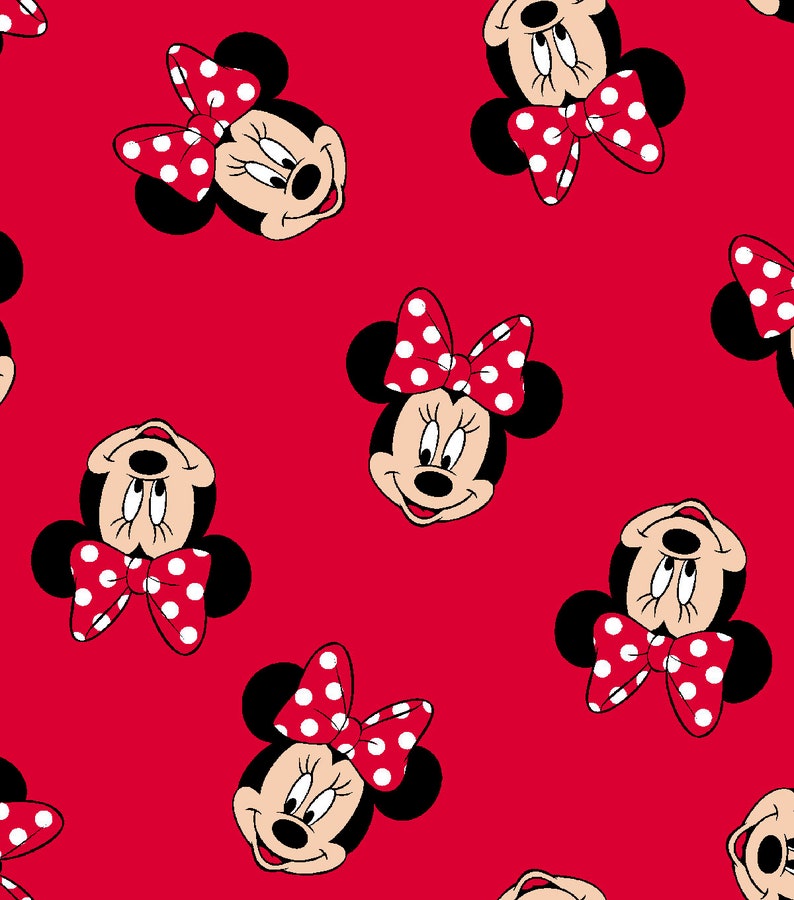 Disney Minnie Fabric. Minnie Mouse Fabric. 100 Cotton Fabric Etsy