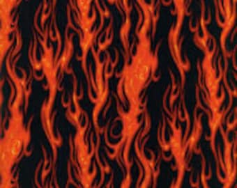 Flame Print Fabric 100% Cotton Fabric Quilting. Fabric by the yard. Fire Fabric. Orange flame fabric. Face Mask Fabric. Novelty fabric