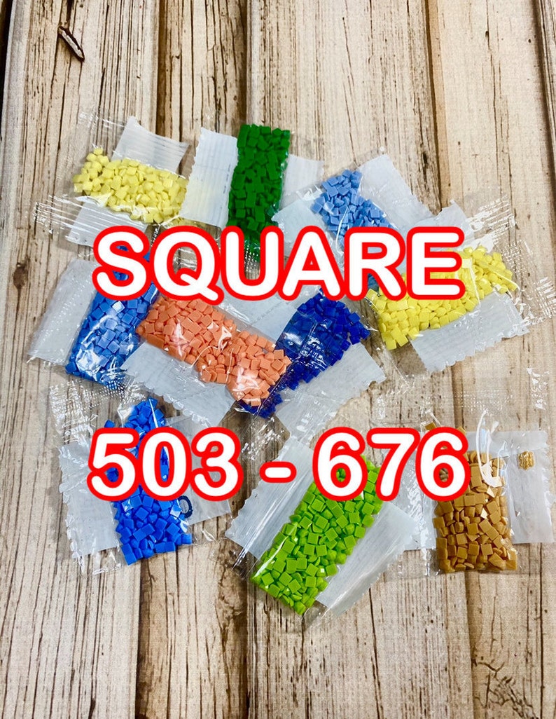 Square Diamond Drills 445 colors DMC, Replacement Diamonds 503-676, Square Diamond Painting Drills, Replacement Beads, image 1