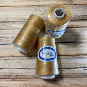 1 Spool Beige Dark Honey Heavy Duty Cotton Quilting Thread 2500 M, 40 Wt. Threadart brand. Mercerized 100% cotton thread. Quilting thread.