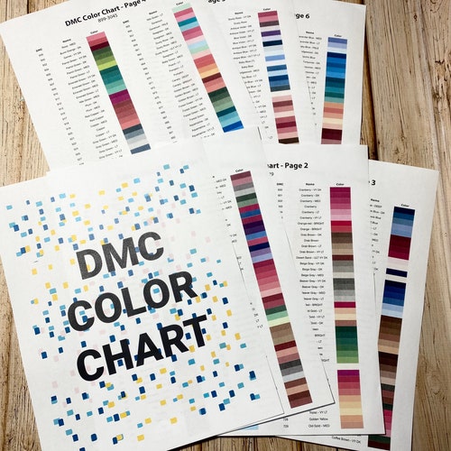 DMC Color Chart PDF Digital Download. DMC Color Chart for Etsy UK