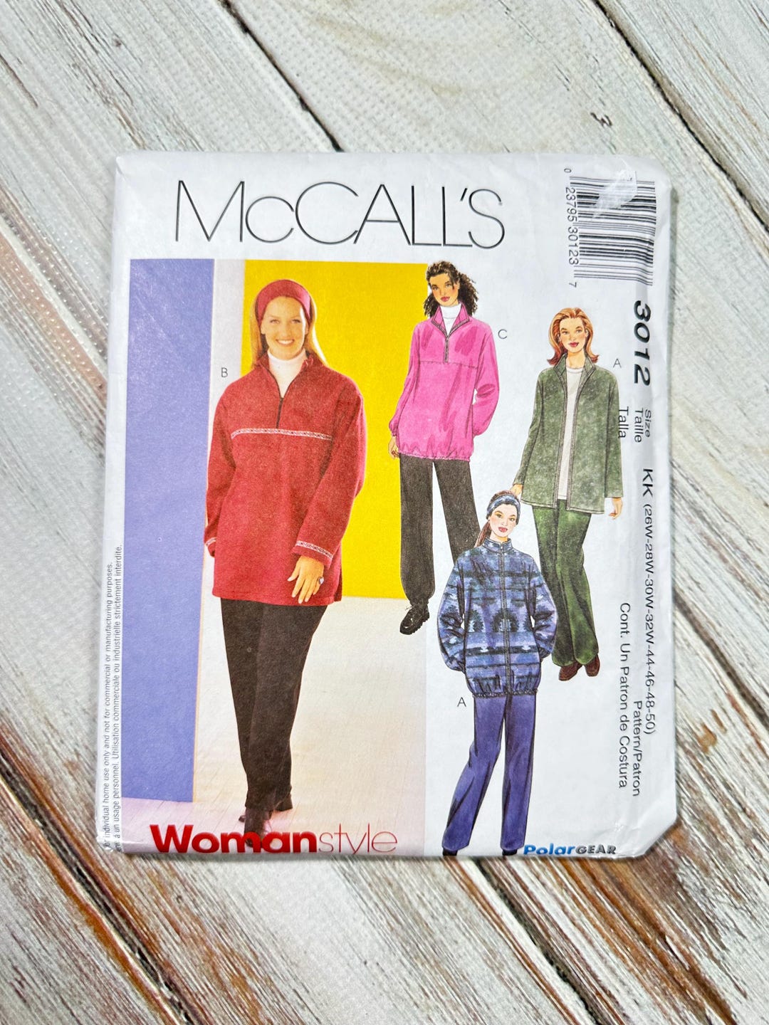 Women’s Jacket & Pants Size 26w-50w, Vintage Paper Sewing Pattern ...