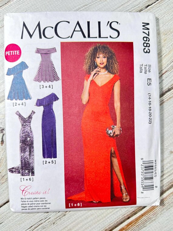 one shoulder dress pattern mccalls McCall's 7741 Misses' Top, Dresses and Belt