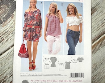 May include: A Burda Young sewing pattern, number 6684, featuring dress and blouse designs. The pattern includes images of the finished garments, with size information in EUR and US measurements. The text on the pattern reads "Super Easy".