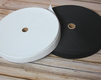 1 Inch Knitted Elastic- 50 Yards / 1 roll - Black or White- Clothes Suspenders Elastic