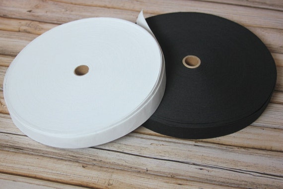 1 Inch Knitted Elastic- 50 Yards / 1 roll - Black or White- Clothes Suspenders Elastic