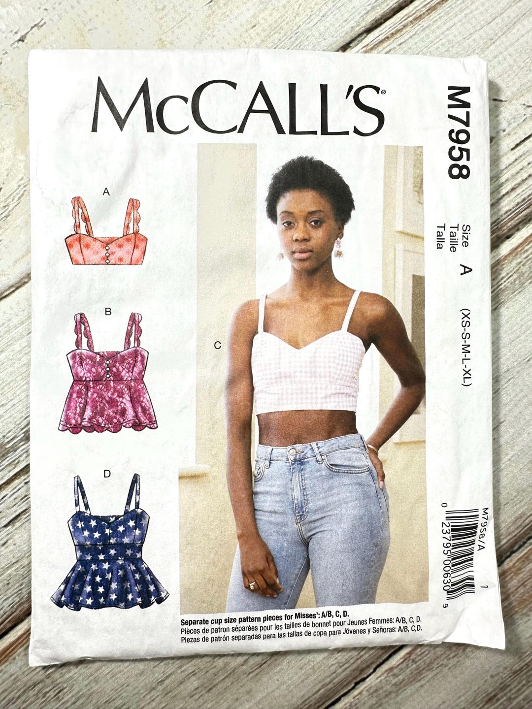 Women's Shirt Sizes 4-22. Fitted Bust Lined Crop Top, Flounce