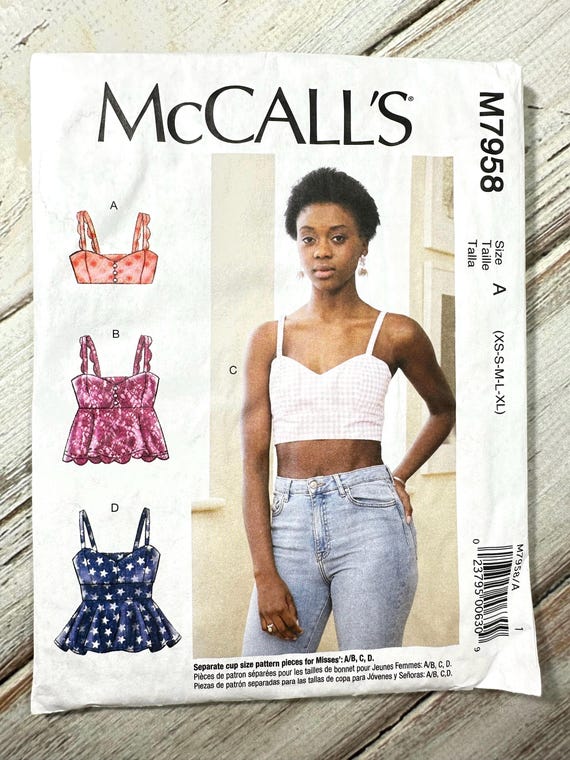Women's Shirt Sizes 4-22. Fitted Bust Lined Crop Top, Flounce
