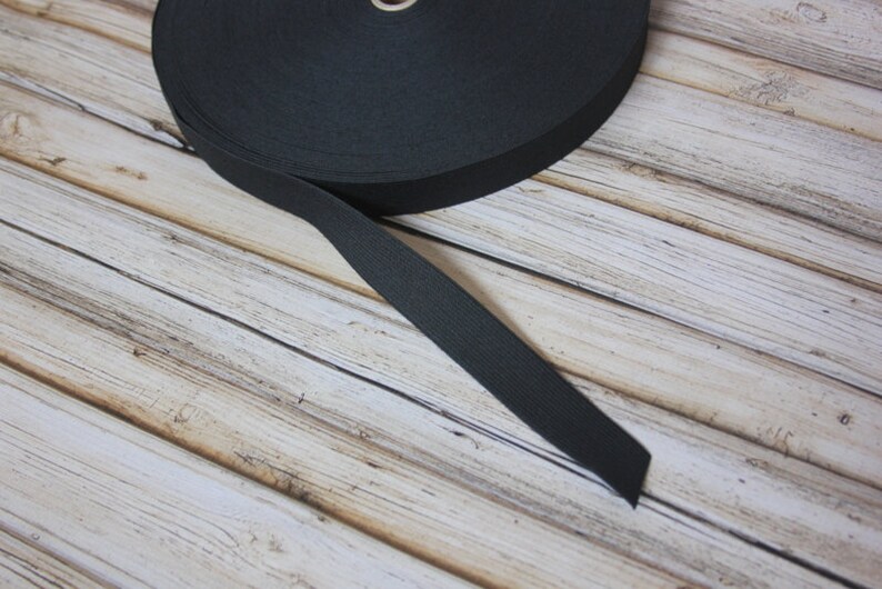 1 Inch Knitted Elastic 20 Yards / 60 Feet Black or White
