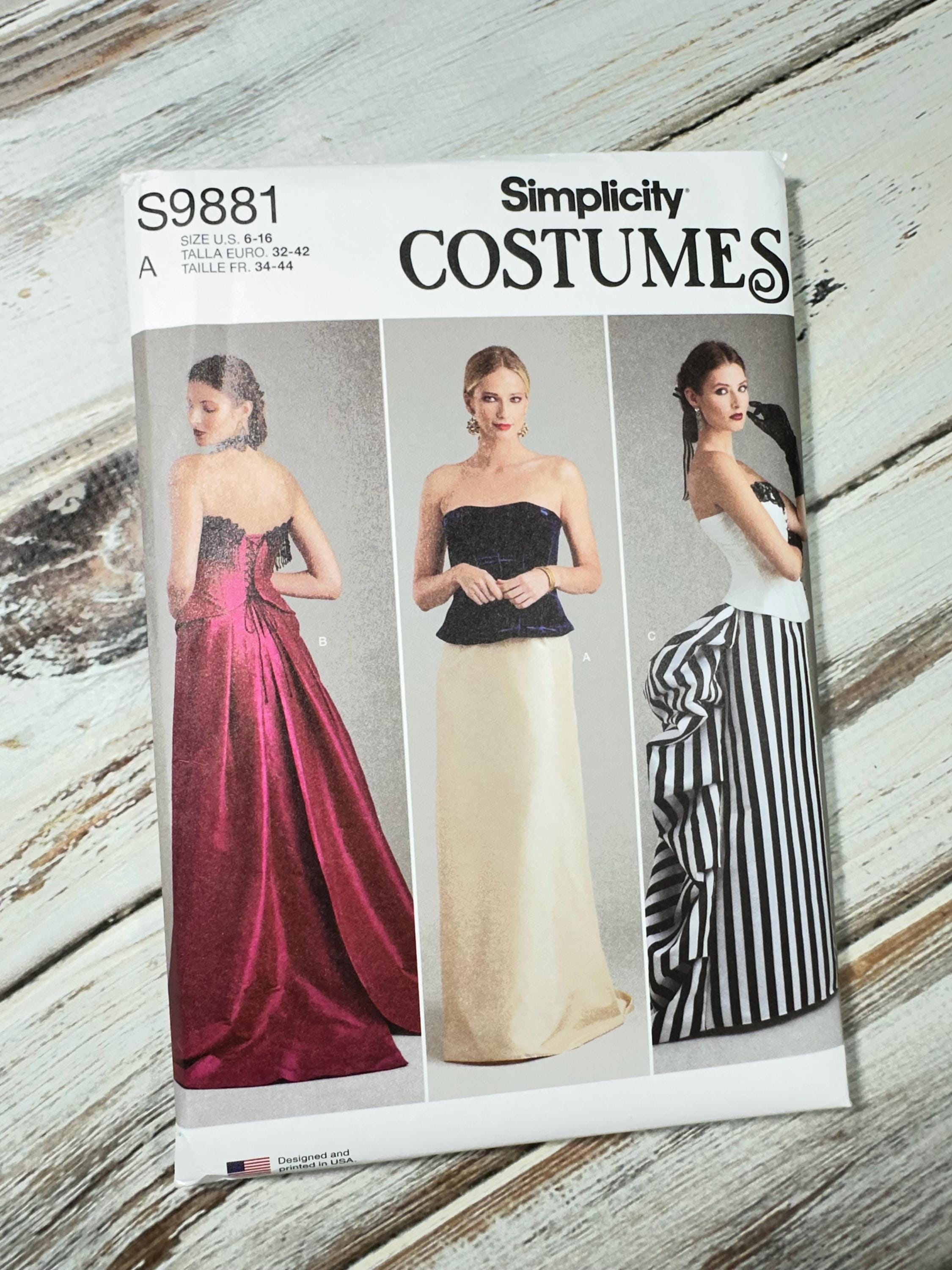 formal dresses for less kittanning pa Women's Skirt Size 6-16. Gown floor length Bustled train wedding Costume. Paper Sewing Pattern Simplicity Misses. New Uncut 9881 swatches-charming-long-sleeve-mini-dress