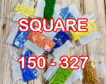 Square Diamond Drills 445 colors DMC, Square Diamond Painting Drills, Replacement Beads, Replacement Diamonds 150 - 327.