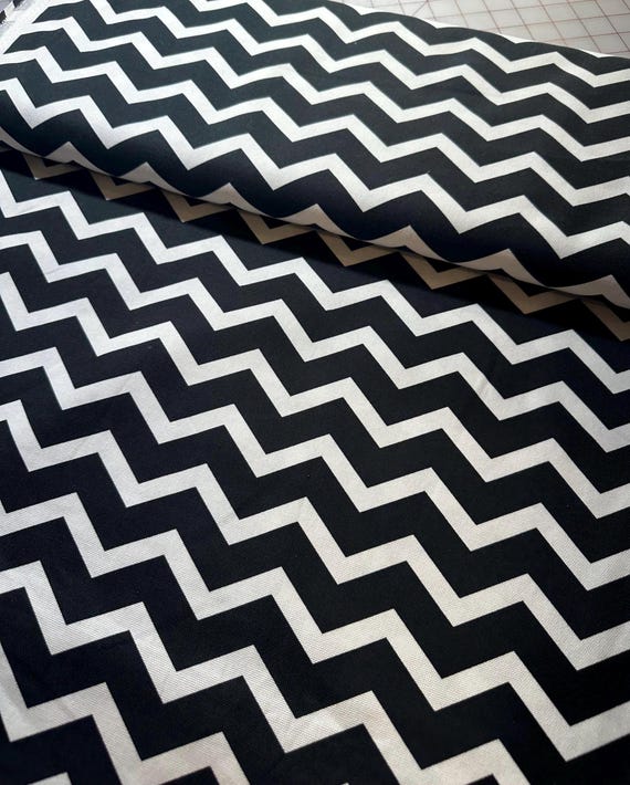 Black and White Chevron 100% Cotton Canvas Home Decor Fabric. Sewing material for curtains drapes pillows upholstery house essentials JOANN